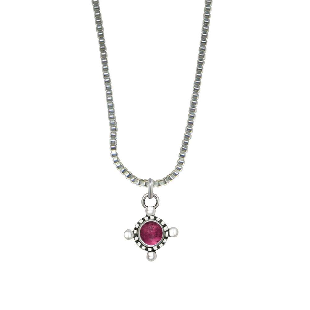 Sterling Silver Little Pink Pendant Necklace